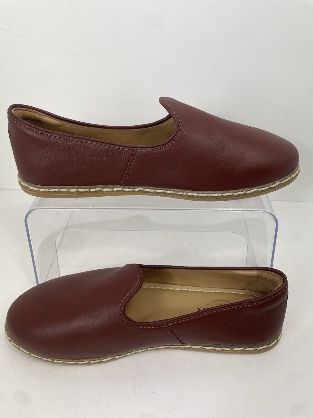 CHARIX Women's Artisan Cognac Leather Slip On Flats Shoes Size 38 US 7.5-8 EUC